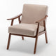 Ryno Mid-Century Accent Chair | Natural Wood Frame | Camel Microfiber