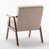Ryno Mid-Century Accent Chair | Natural Wood Frame | Camel Microfiber