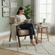 Ryno Mid-Century Accent Chair | Natural Wood Frame | Camel Microfiber