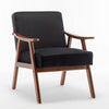 Ryno Mid-Century Accent Chair with Natural Wood Frame | Black Velvet