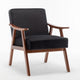 Ryno Mid-Century Accent Chair with Natural Wood Frame | Black Velvet