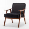 Ryno Mid-Century Accent Chair with Natural Wood Frame | Black Velvet