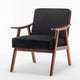 Ryno Mid-Century Accent Chair with Natural Wood Frame | Black Velvet