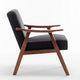 Ryno Mid-Century Accent Chair with Natural Wood Frame | Black Velvet