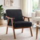 Ryno Mid-Century Accent Chair with Natural Wood Frame | Black Velvet