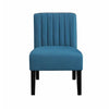 Revvy Accent Chair Set of 2 | Black Wood | Blue Channel-Tufted Velvet