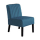 Revvy Accent Chair Set of 2 | Black Wood | Blue Channel-Tufted Velvet