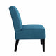 Revvy Accent Chair Set of 2 | Black Wood | Blue Channel-Tufted Velvet