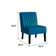 Revvy Accent Chair Set of 2 | Black Wood | Blue Channel-Tufted Velvet