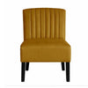 Revvy Accent Chair Set of 2 | Black Wood | Yellow Channel-Tufted Velvet