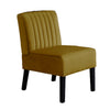 Revvy Accent Chair Set of 2 | Black Wood | Yellow Channel-Tufted Velvet