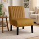 Revvy Accent Chair Set of 2 | Black Wood | Yellow Channel-Tufted Velvet