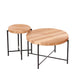 Sierra 2Pc Coffee and End Table Set | Carved Ring Pattern | Natural Wood