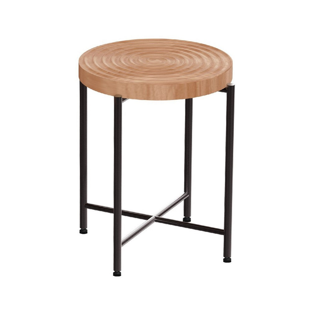 Sierra 2Pc Coffee and End Table Set | Carved Ring Pattern | Natural Wood