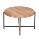 Sierra 2Pc Coffee and End Table Set | Carved Ring Pattern | Natural Wood