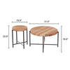 Sierra 2Pc Coffee and End Table Set | Carved Ring Pattern | Natural Wood