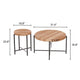 Sierra 2Pc Coffee and End Table Set | Carved Ring Pattern | Natural Wood
