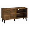 Donna TV Stand Media Console | Shelves and 2 Door Cabinet | Brown Wood 47"