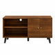 Donna TV Stand Media Console | Shelves and 2 Door Cabinet | Brown Wood 47"