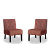 Revvy Armless Chair with Tapered Legs | Set of 2 | Gray Tufted Velvet