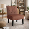 Revvy Armless Chair with Tapered Legs | Set of 2 | Gray Tufted Velvet
