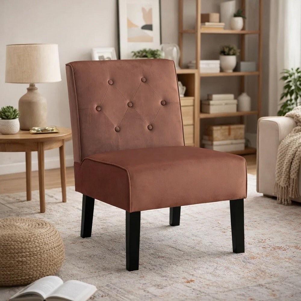Revvy Armless Chair with Tapered Legs | Set of 2 | Gray Tufted Velvet