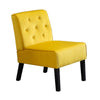 Revvy Armless Chair with Tapered Legs | Set of 2 | Yellow Tufted Velvet