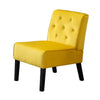 Revvy Armless Chair with Tapered Legs | Set of 2 | Yellow Tufted Velvet