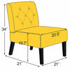 Revvy Armless Chair with Tapered Legs | Set of 2 | Yellow Tufted Velvet