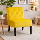 Revvy Armless Chair with Tapered Legs | Set of 2 | Yellow Tufted Velvet