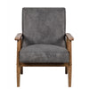 Myra Accent Armchair with Modern Design | Solid Wood | Gray Microfiber