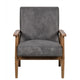 Myra Accent Armchair with Modern Design | Solid Wood | Gray Microfiber