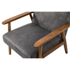 Myra Accent Armchair with Modern Design | Solid Wood | Gray Microfiber