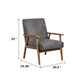 Myra Accent Armchair with Modern Design | Solid Wood | Gray Microfiber