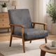 Myra Accent Armchair with Modern Design | Solid Wood | Gray Microfiber