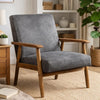 Myra Accent Armchair with Modern Design | Solid Wood | Gray Microfiber