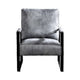 Kriya Accent Lounge Arm Chair with Black Metal Frame | Gray Microfiber