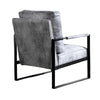 Kriya Accent Lounge Arm Chair with Black Metal Frame | Gray Microfiber