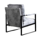 Kriya Accent Lounge Arm Chair with Black Metal Frame | Gray Microfiber