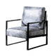 Kriya Accent Lounge Arm Chair with Black Metal Frame | Gray Microfiber