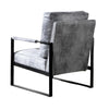 Kriya Accent Lounge Arm Chair with Black Metal Frame | Gray Microfiber