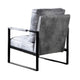 Kriya Accent Lounge Arm Chair with Black Metal Frame | Gray Microfiber