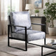 Kriya Accent Lounge Arm Chair with Black Metal Frame | Gray Microfiber