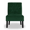 Revvy Armless Chair with Tapered Legs | Set of 2 | Green Tufted Velvet