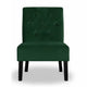 Revvy Armless Chair with Tapered Legs | Set of 2 | Green Tufted Velvet