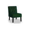 Revvy Armless Chair with Tapered Legs | Set of 2 | Green Tufted Velvet