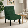 Revvy Armless Chair with Tapered Legs | Set of 2 | Green Tufted Velvet
