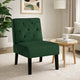 Revvy Armless Chair with Tapered Legs | Set of 2 | Green Tufted Velvet