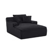 Cline Oversized Chaise Lounge Chair with 2 Pillows | Black Corduroy