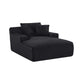 Cline Oversized Chaise Lounge Chair with 2 Pillows | Black Corduroy